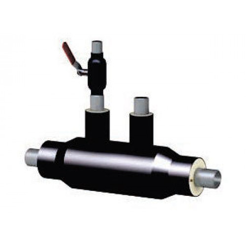 Кран шаровой с воздушником ППУ ОЦ тип 2 09Г2С BROEN Ballomax 25х25х3,5х1900 мм ГОСТ 8732-78